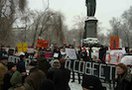 В Москве состоялась театрализованная акция студентов и преподавателей Московского государственного университета печати, в которой приняло участие более 100 человек. Ее участники потребовали отправить в отставку ректора университета Александра Цыганенко.