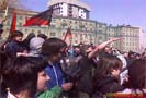 1 мая 2009 года в 14:00, в сквере Девичьего поля в Москве возле памятника Льву Толстому состоялся первомайский митинг левых, антифашистов и анархистов.